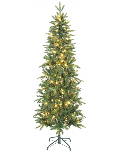 Kunstigt juletræ med led lys H180 x Ø60 cm - Grøn