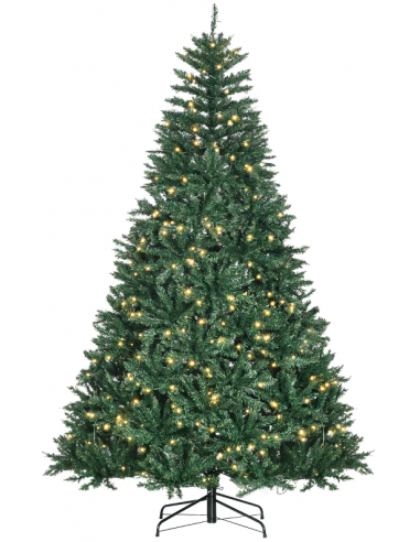 Kunstigt juletræ med led lys H210 x Ø142 cm - Grøn