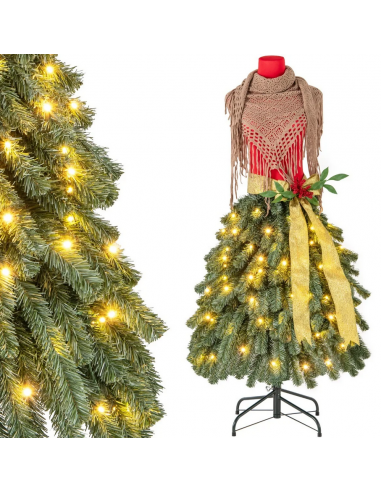 Jule gine med lys indendørs H150 cm - Rød/Grøn