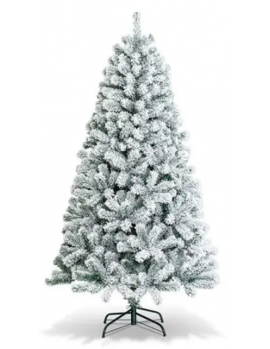 Kunstigt juletræ med sne H180 x Ø91 cm - Hvid