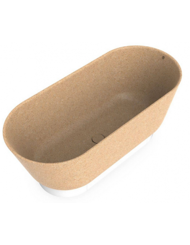 Woodio Flow fritstående badekar 160 x 70 cm ECO - Natural