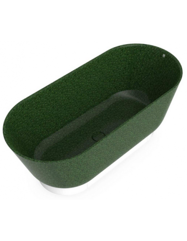 Woodio Flow fritstående badekar 160 x 70 cm ECO - Moss