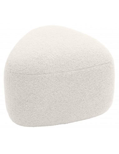 Puf i bouclé polyester H32 x B48 x D52 cm - Creme