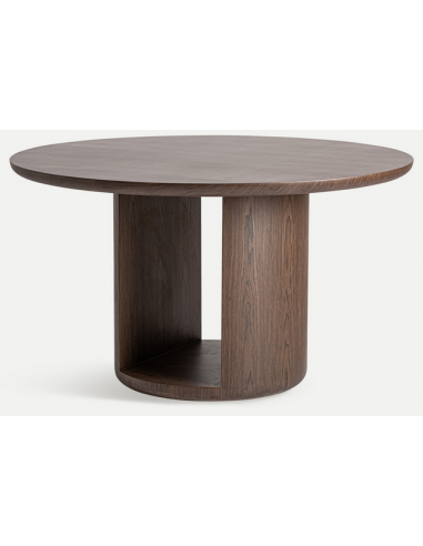 ARKO Rundt spisebord i MDF og finér Ø132 cm - Valnøddebrun