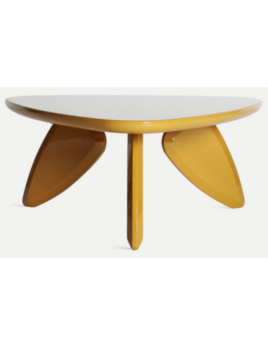 PROVENCE Sofabord i MDF 80 x 76 cm - Sennepsgul højglans