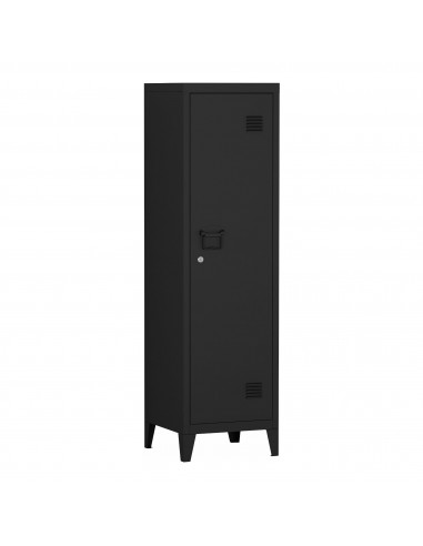 Kurik garderobeskab i metal 137 x 38 x 38 cm - Sort