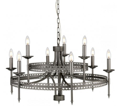 Crown Lysekrone Ø84,1 cm 9 x E14 - Antik jerngrå