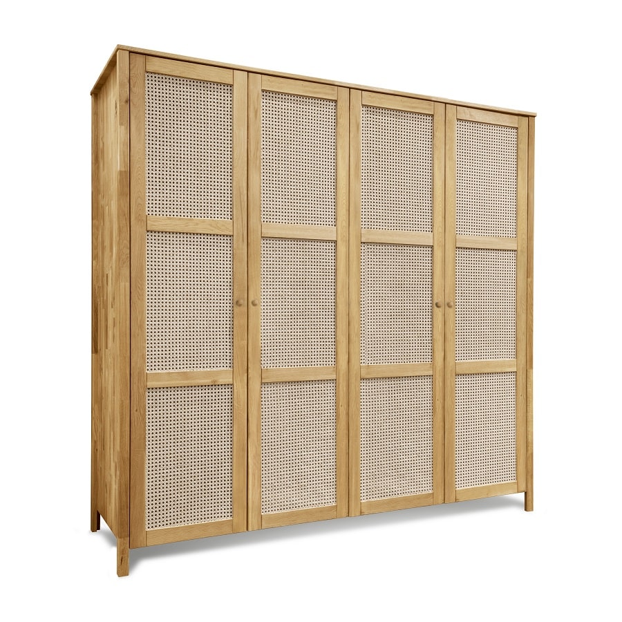 Balder Snedker Skab i Massiv FSC Egetræ og Fransk Naturflet fra Organic Sleep | 4 Låger