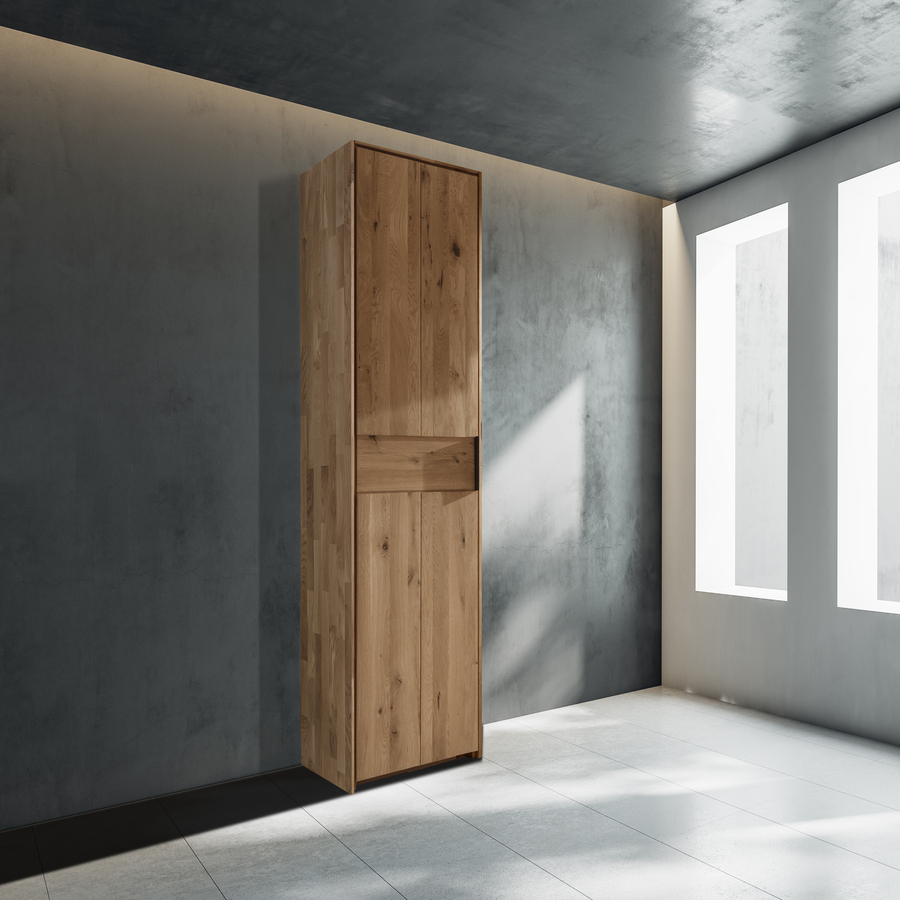 Freja/Frej Snedker Skab i Massiv FSC Egetræ og uden Skabsramme fra Organic Sleep | 2 låger