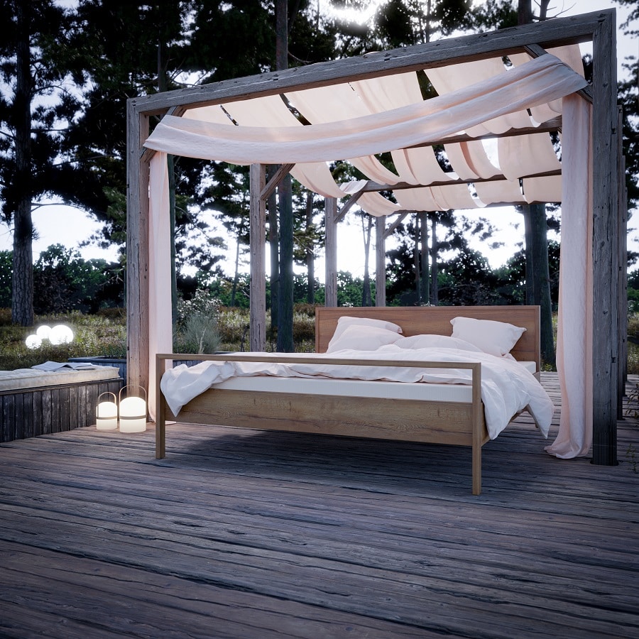 Frej Snedker Sengeramme i Massiv FSC Egetræ fra Organic Sleep | Med Fodgavl - 140x200 | Trekvart seng