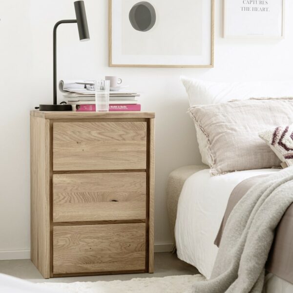 Heimdal Kommode med 3 Skuffer uden Metalben i Massiv Egetræ fra Organic Sleep | Naturolie