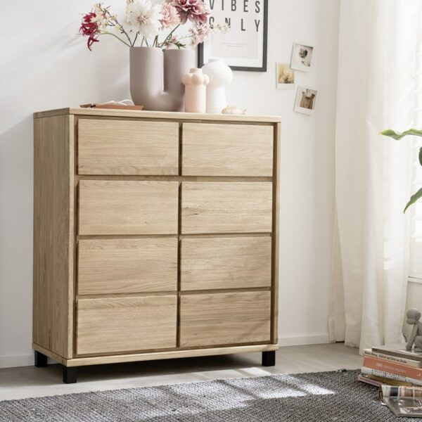 Heimdal Kommode i Massiv Egetræ med 2 Låger & 2 Skuffer med Metalben fra Organic Sleep | Naturolie