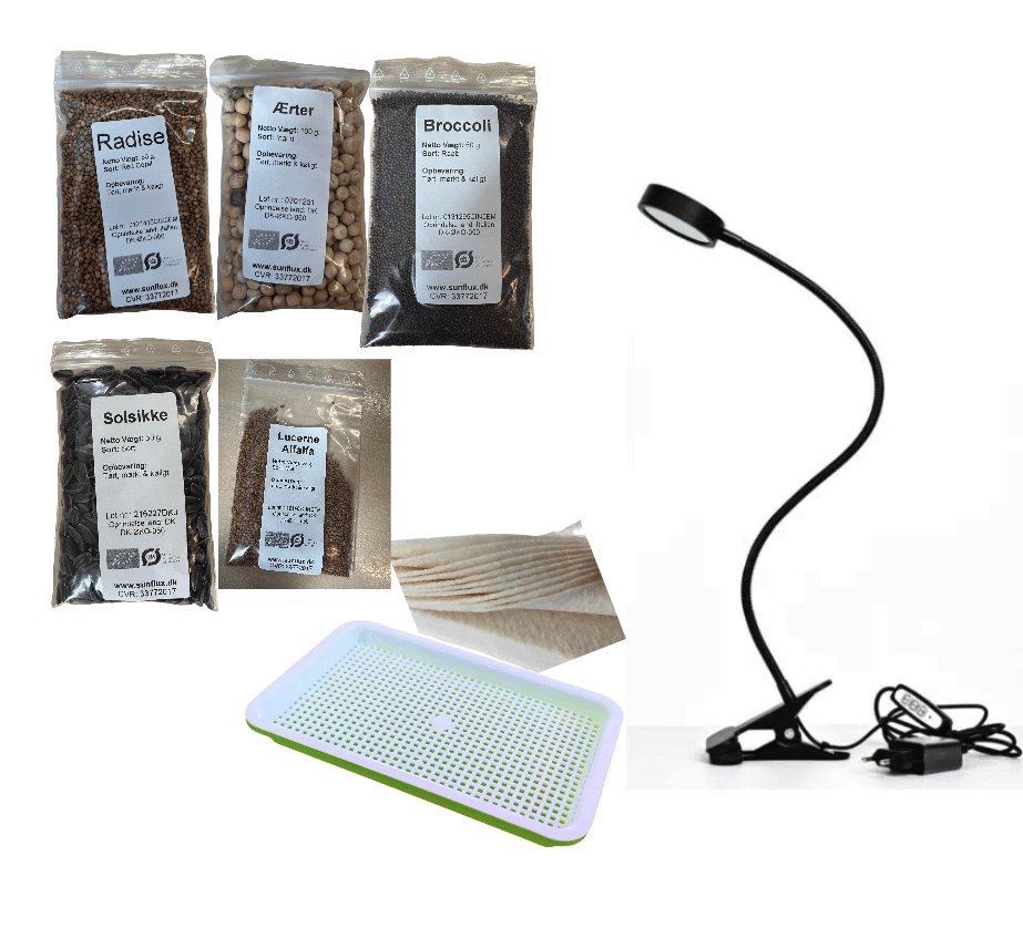 Forårs begynder sæt mikrogrønt startpakke