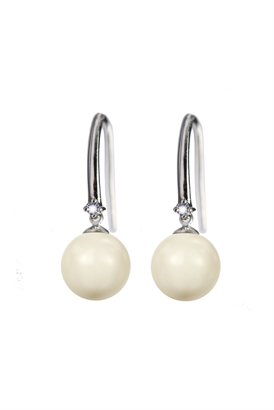 Pearlie øreringe "Crystal Creme"/sølv