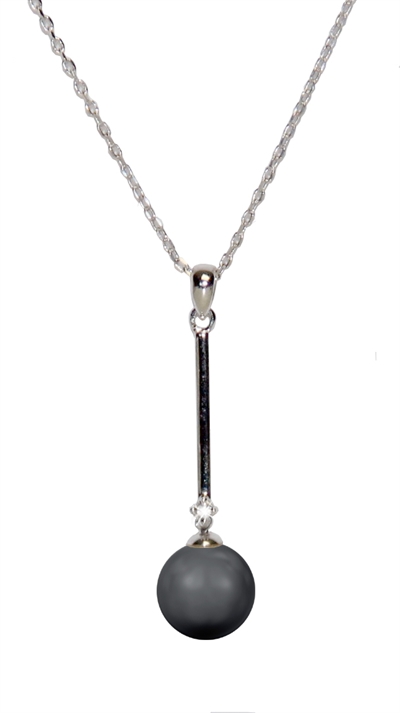 Pearlie halskæde sort/grå