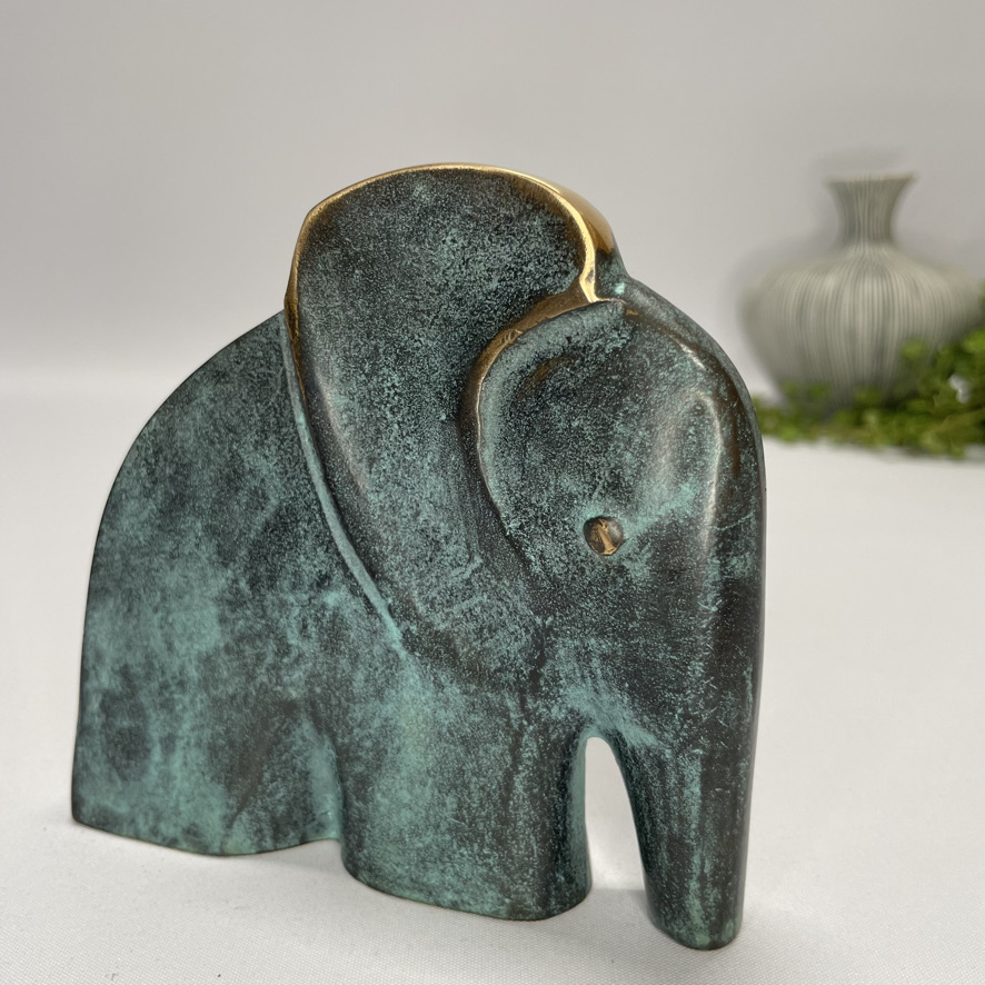Elefant - skulptur i ægte bronze