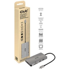 Club3D CSV-1593 8-in-1 USB-C 3.2 Gen 1 Dockingstation Grå
