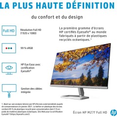 HP M27f 27 1920 x 1080 (Full HD) VGA (HD-15) HDMI 75Hz
