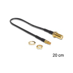 DeLOCK RF-kabel 20cm Sort Sort