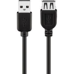 DELTACO USB2-13S USB forlængerkabel 3m Sort