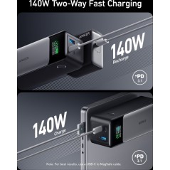 Anker 737 Powerbank 24000mAh 1xUSB-A 2xUSB-C Sort