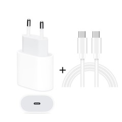 20W USB-C Hurtigoplader til iPhone / Android (USB-C til USB-C) – 1 meter