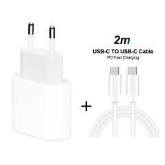 20W USB-C Hurtigoplader til iPhone / Android (USB-C til USB-C) – 2 meter