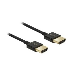 Delock Slim Premium HDMI-kabel med Ethernet 2m Sort