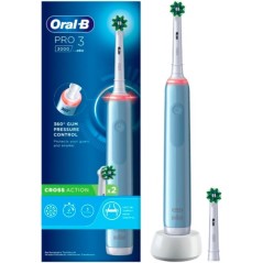 Oral-B Pro 3 3000 Cross Action Lyseblå elektrisk tandbørste