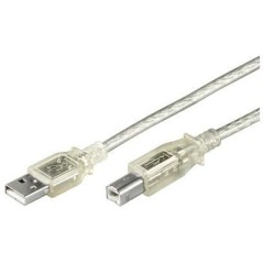 MicroConnect USB2.0 A-B 1m M-M Transparent
