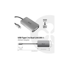 Club 3D CAC-1510 USB-C Gen1 til DVI-I adapter Grå