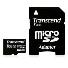 Transcend MicroSD Card SDHC 8GB + Adapte