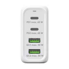 Goobay 4-ports USB GaN Oplader 65W PD Hvid