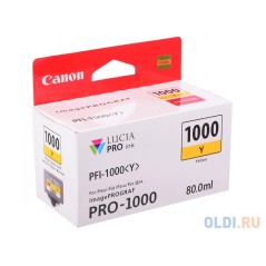 Canon PFI 1000 Y Gul 3365 sider Blækbeholder 0549C001