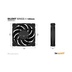 be quiet! Silent Wings 4 Fan 1-pack Sort 120 mm