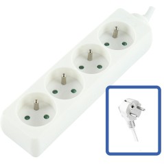 LOGON PROFESSIONAL 4-WAY POWER STRIP: WHITE -