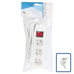 LOGON PROFESSIONAL 3-WAY POWER STRIP: WHITE -