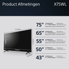 Sony Bravia KD-43X75WL 43 4K UHD (2160p) Hårlinje sort