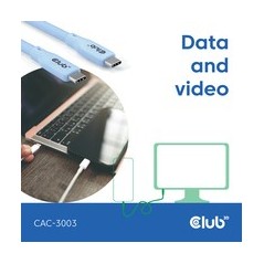 Club 3D USB4 USB Type-C kabel 2m Blå