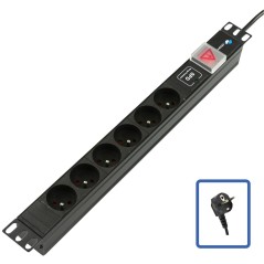 Lanview POWER STRIP 19" - 6 WAYS - 1U