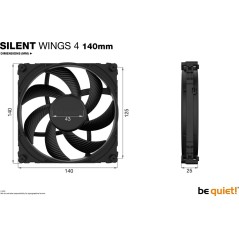 be quiet! Silent Wings 4 Fan 1-pack Sort 140 mm