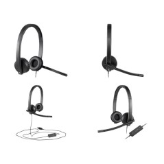 Logitech USB Headset H570e Kablet Høretelefoner Sort