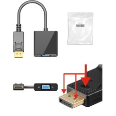 Goobay DisplayPort til VGA Adapter 0.15m 1080p@60Hz