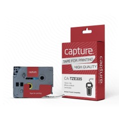 Capture 12mm x 8m White on Black Tape