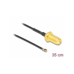 DeLOCK Koaksial 35cm Antennekabel Grey Sort