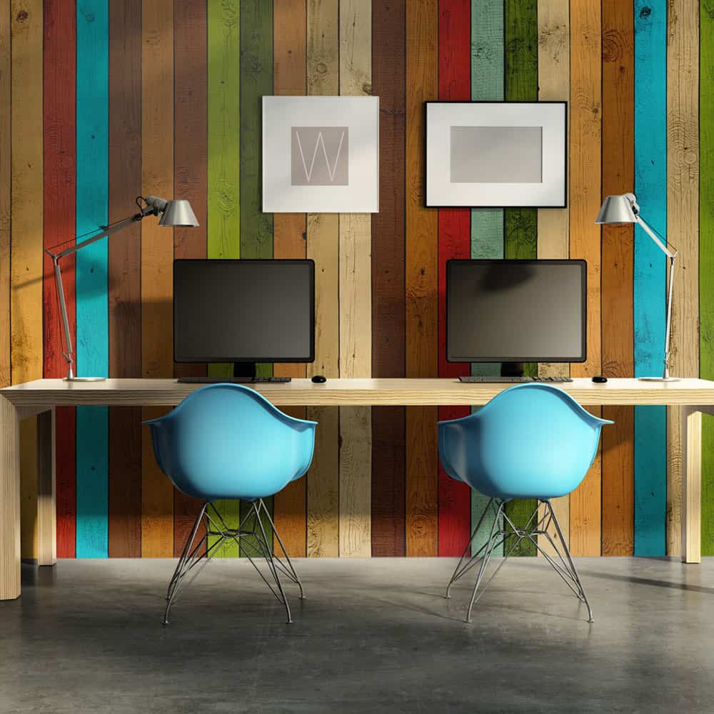 Fototapet Wooden rainbow