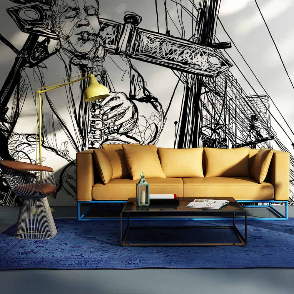 Fototapet Saxophone recital on Broadway