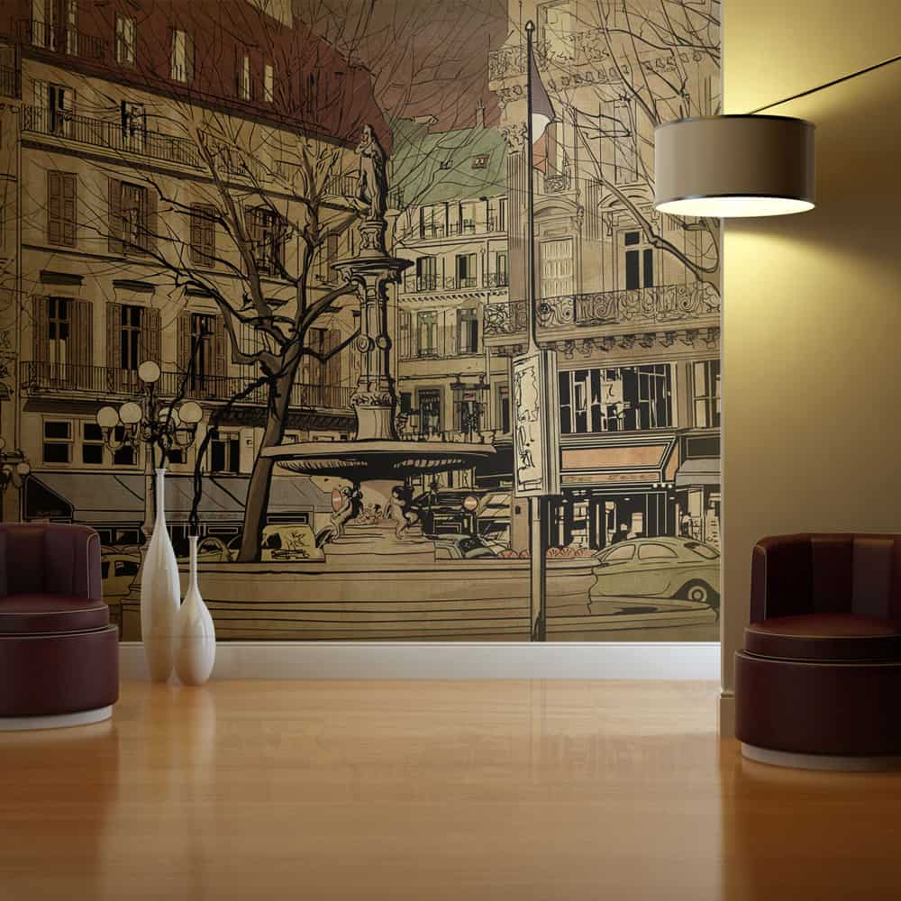 Fototapet Parisian fountain