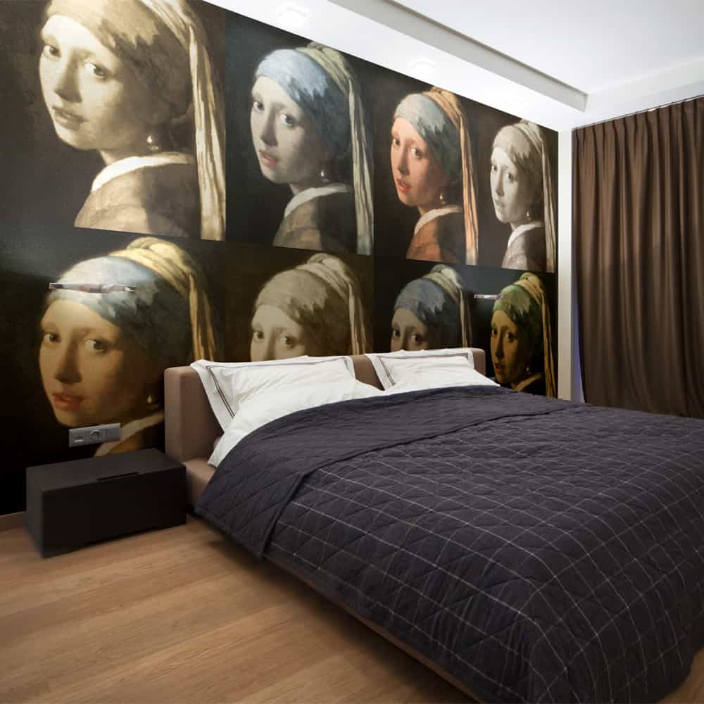 Fototapet Pige med perleørering (Pop kunst)