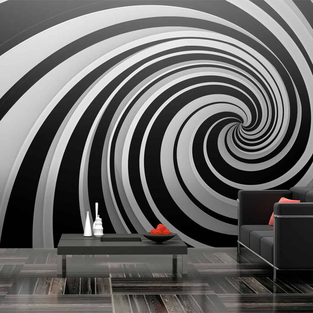 Fototapet Black and white swirl (ekstra stor)